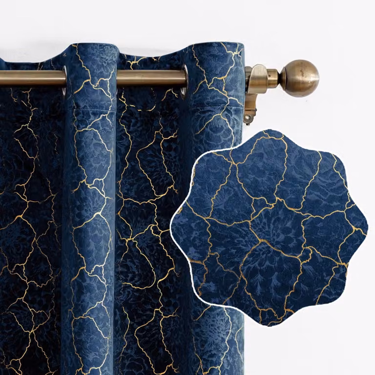 Elzusha - Set di 2 tende oscuranti termiche, colore blu navy