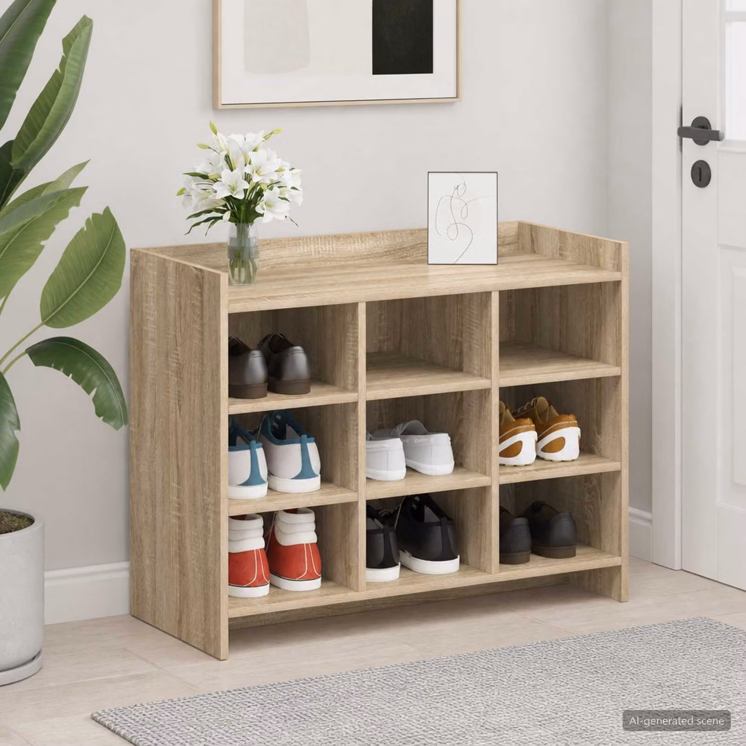 Mobile porta scarpe vidaXL moderno in legno marrone L: 85 cm, P: 39,5 cm, H: 70 cm