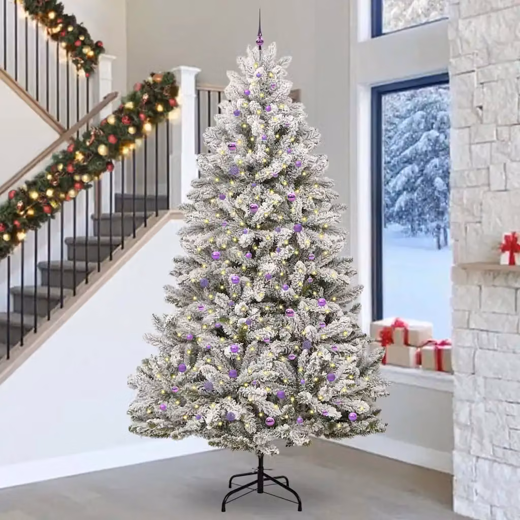 Albero di Natale artificiale verde con LED bianco caldo vidaXL Altezza: 138 cm