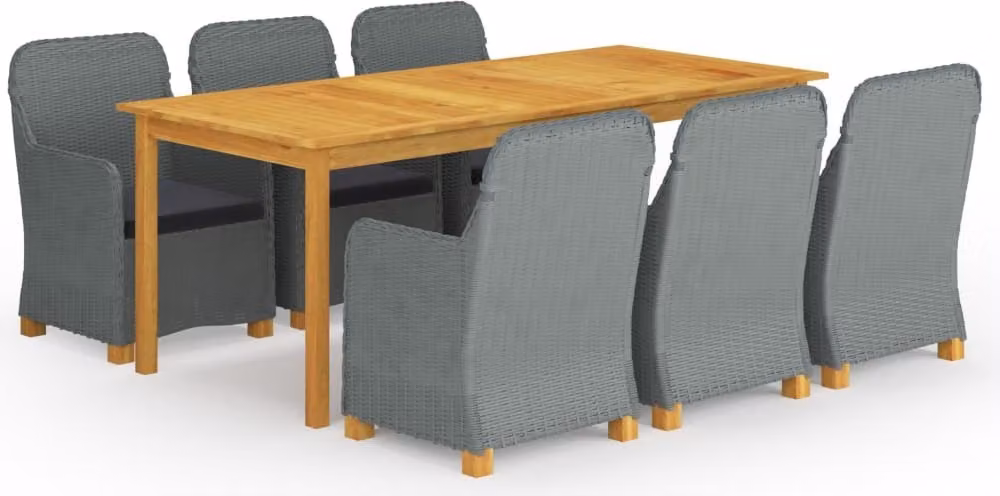 Maison Exclusive - Set da pranzo da giardino da 9 pezzi, grigio chiaro
