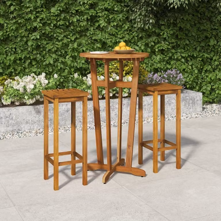 Maison Exclusive - Set da Bar da Giardino 3 pz in Legno Massello di Acacia