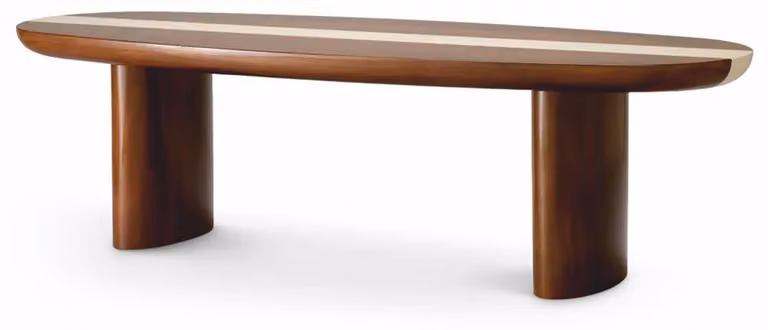 Casa Padrino Tavolino in mogano, marrone lucido / beige, 140 cm - Mobili per soggiorno