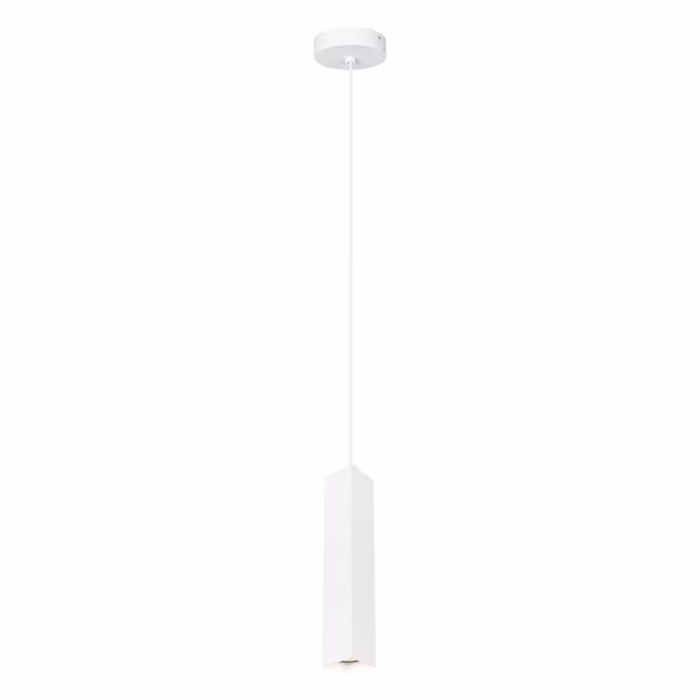 Lampada a sospensione moderna per soggiorno cucina sopra isola tubo quadrato sabbiato bianco 1xGU10 10W ANDER Italux