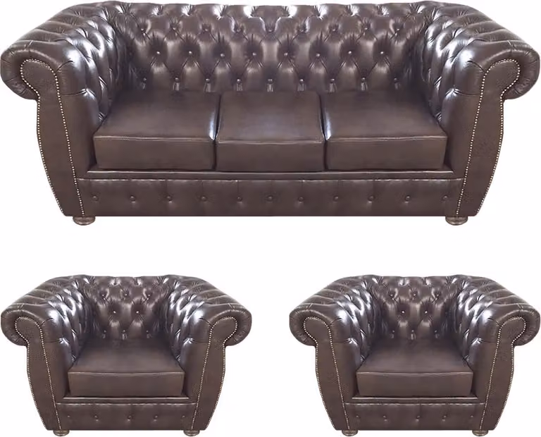 Leder Sofagarnitur Chesterfield Polstermöbel Wohnzimmer Design Sitz Möbel