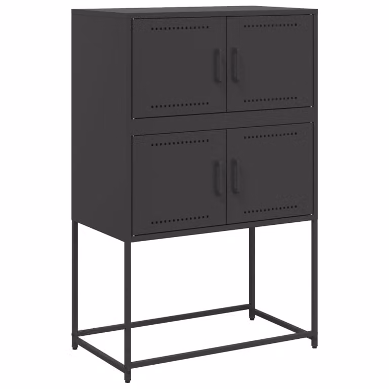 Credenza Nera 68,5x38,5x107 cm in Acciaio
