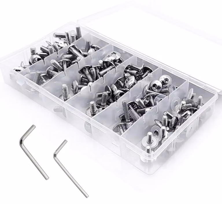 Solidchoice - Kit di fissaggio per motociclette da 160 pezzi, completo di bulloni e rondelle