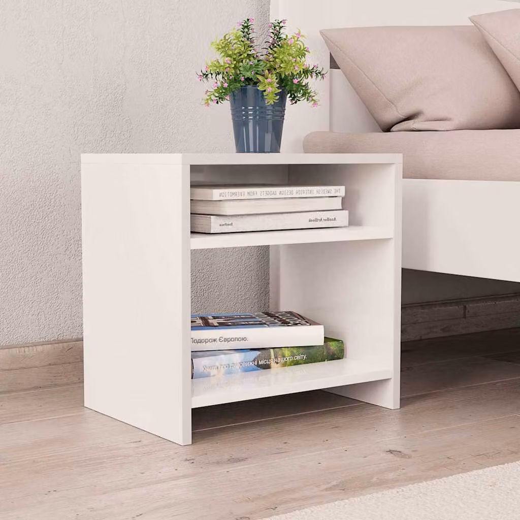 vidaXL Comodini Bianchi 2 pz 40x30x40 cm Legno Ingegnerizzato