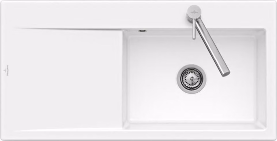Lavello da cucina rettangolare Villeroy&Boch, lavello da cucina Subway Style 60 Almond CeramicPlus 1000x510mm, larghezza base 60 cm