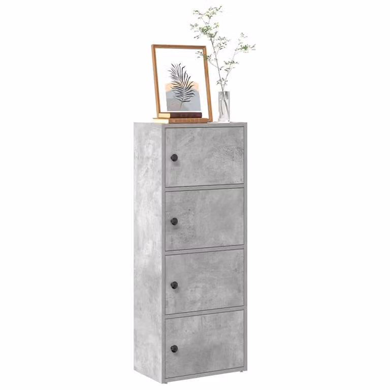 Libreria da parete vidaXL in legno e MDF Grigio con design industriale e pannello posteriore L 40 cm, P 24 cm, H 102 cm