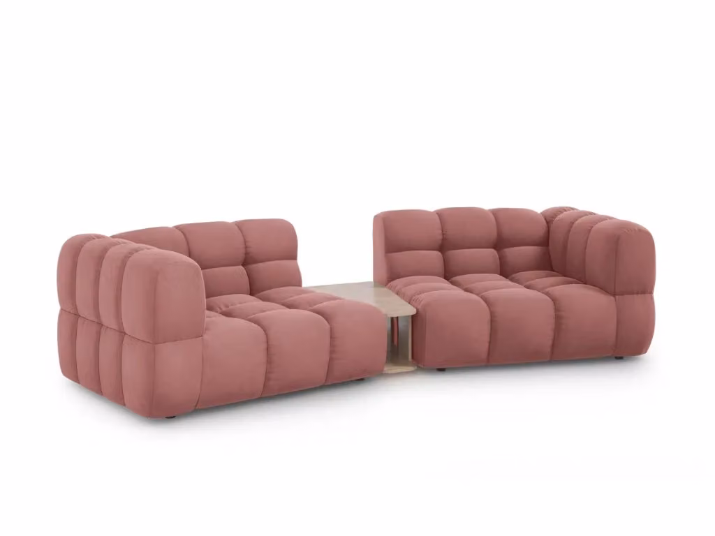 Divano modulare Sky a 2 posti Cosmopolitan Design in velluto rosa L: 280 cm, P: 148 cm, H: 75 cm – 2