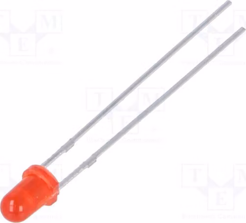 10 LED, 40 mcd, FYL-3014ED1A, diodi LED a montaggio traversale (THT), 3 mm, angolo di emissione 40°, colore: rosso, corpo: 3 mm