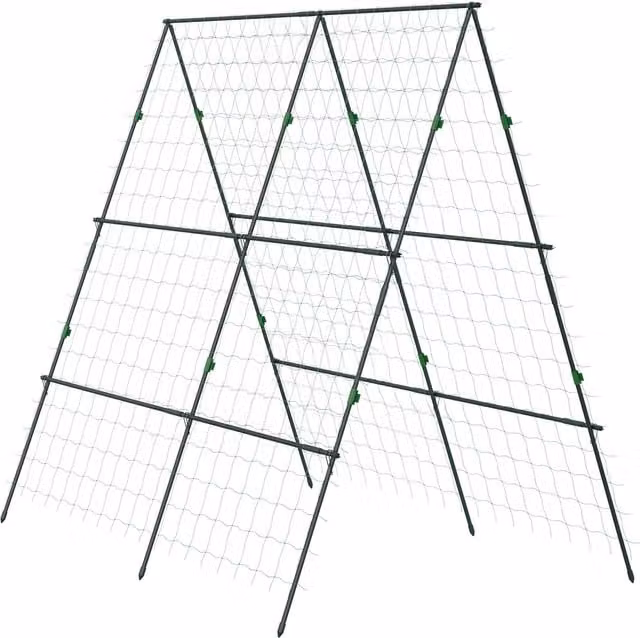 Graticcio Outsunny con rete protettiva per piante in acciaio, regolabile in altezza e larghezza, verde, L: 100 cm, P: 180 cm, H: 180 cm – 1