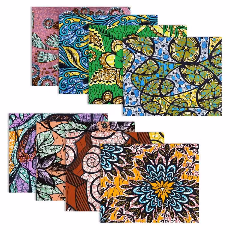 Solidchoice - Set di 8 tessuti con stampe africane per progetti creativi