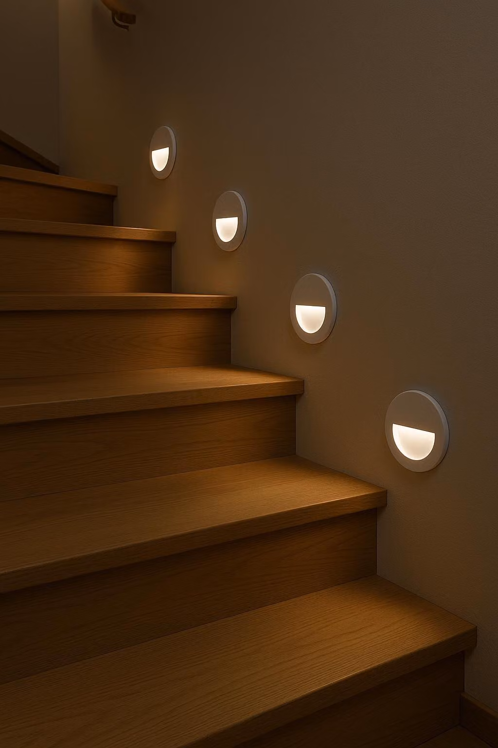 Braytron 2W LED luce per scale, illuminazione per scale, lampada per scale, luce per gradini, lampada per gradini, rotonda, bianca