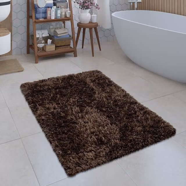 Tappeto da bagno Kandela marrone antiscivolo lavabile in lavatrice L 40 cm x P 55 cm