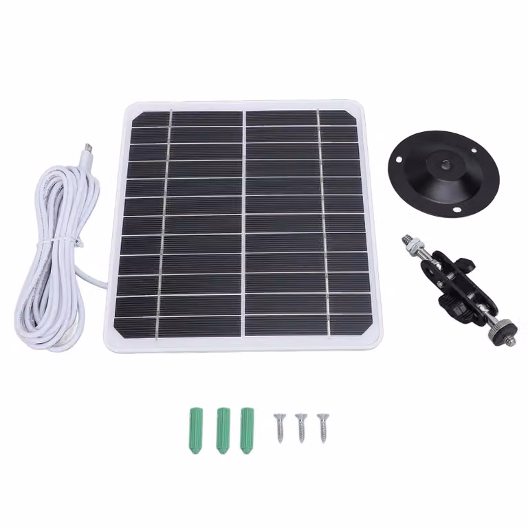 Pannello solare da parete da 20 W, impermeabile IP68, pannello solare monocristallino con cavo di ricarica da 3 m per telecamere di sorveglianza a 5 V