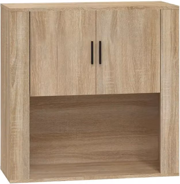 Mobile contenitore a parete moderno in legno composito effetto rovere color marrone L: 80 cm, P: 33 cm, H: 80 cm