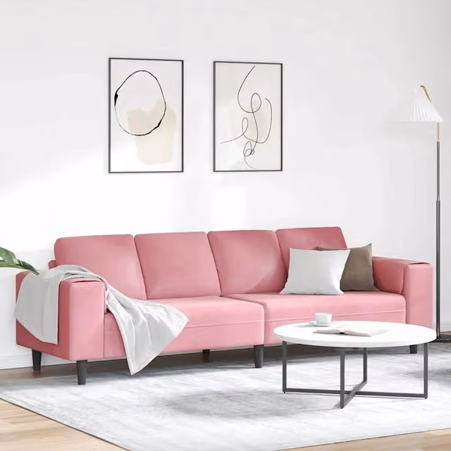Divano per Soggiorno-Sofa da Soggiorno-Divanetto Rosa 250 x 77 x 76 cm