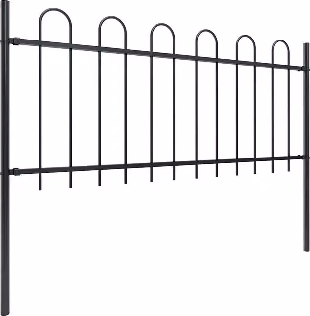Recinzione da giardino DESIGN IN in acciaio con parte superiore ad anello, colore nero, L: 537 cm, H: 80 cm