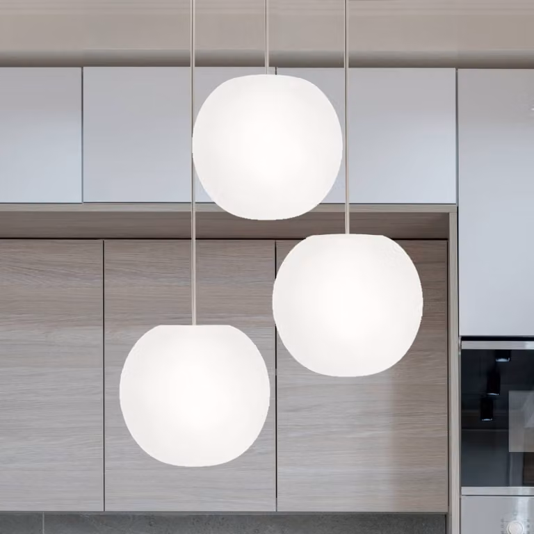 Casablanca Lampada a sospensione Acai, dimmerabile, Bianco / Opale, Soggiorno / Sala da pranzo, Vetro, Lampada a sospensione