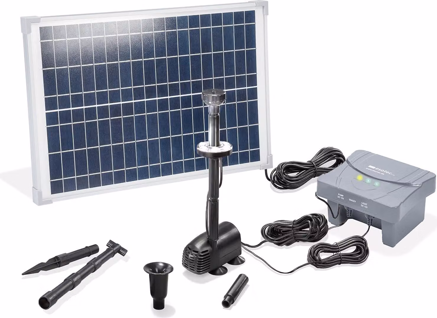 set di pompe solari per laghetto 25/700 LED, pompa per laghetto con filtro, pompa per irrigazione da esterno 700l/h, batteria LiFePo4, modulo solare 25W, fontana solare, giochi d'acqua per laghetto da giardino, pompa per fontana 101024