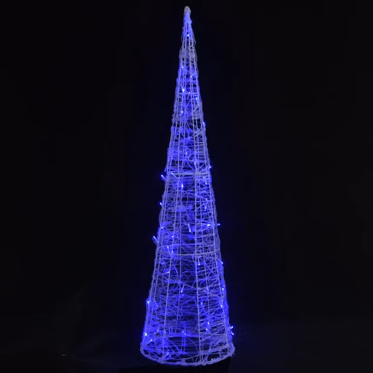 Piramide Decorativa Cono di Luce LED Acrilico Blu 120 cm