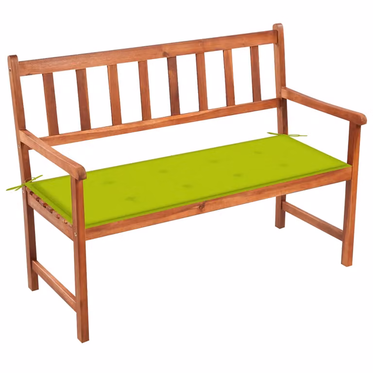 Panchina da giardino con cuscino 120 cm in legno massiccio di acacia