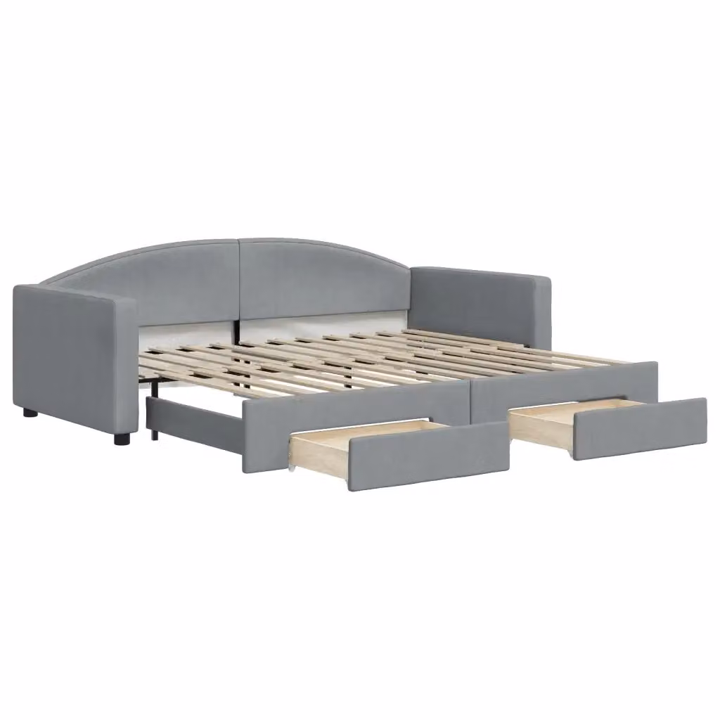 Divano Letto Estraibile con Cassetti vidaXL Grigio Moderno L/P/H: 223 x 90 x 75 cm – 2