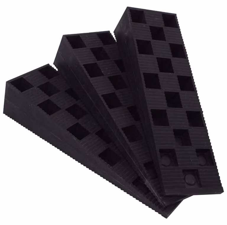 (20 pezzi) Cunei in plastica nera scanalati, dimensioni 149 x 45 x 30 mm, per livellamento e distanziamento