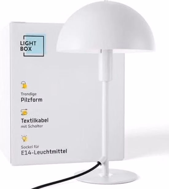 Lampada da Tavolo LED Moderna in Metallo Argento e Bianco con Attacco E14 per Ufficio e Scrivania