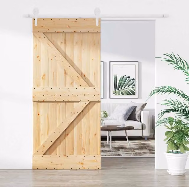 Porta scorrevole moderna vidaXL in legno e acciaio, colori bianco e beige, L: 200 cm, H: 210 cm