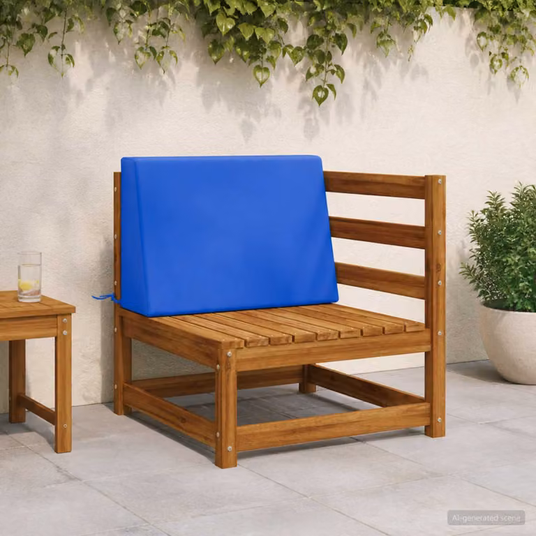 vidaXL Cuscino schienale SOEST in poliestere Blu, L: 60 cm, P: 40 cm, H: 20 cm