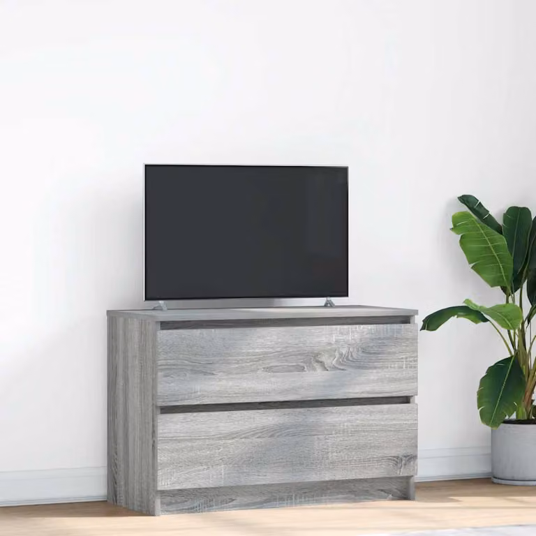 vidaXL Mobile Porta TV Moderno in Legno Multistrato Grigio, L 80 cm x P 35 cm x H 54 cm