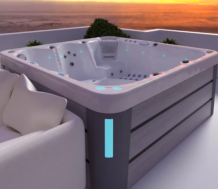 Whirlwanne Whirlpool Heißwasserbecken Hydromassagewanne Outdoor-Spa 210x210 cm