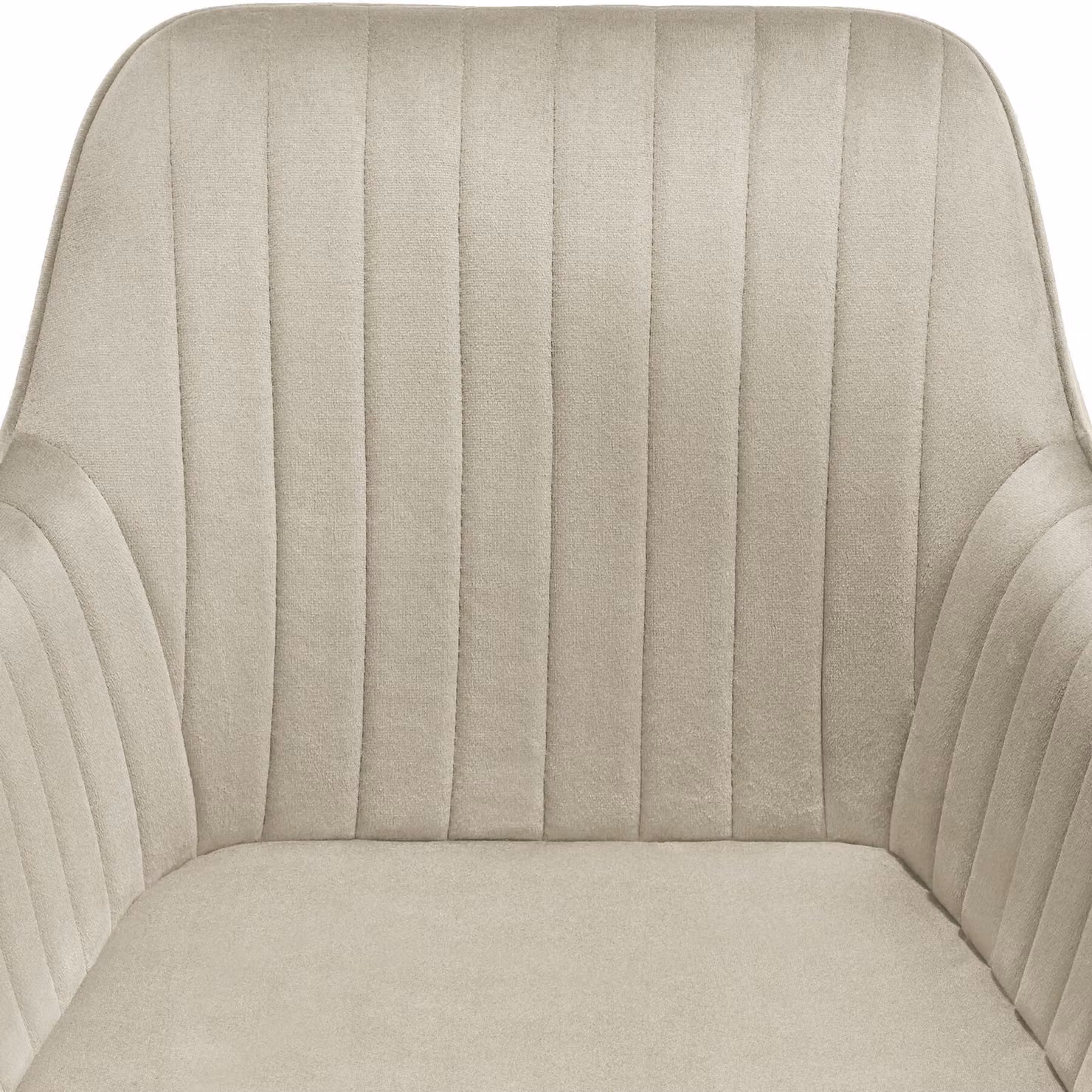 Sedia Marilyn TecTake in velluto trapuntato beige e oro per soggiorno e sala da pranzo – 1