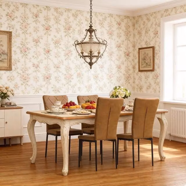 Set di 4 sedie da pranzo MIVRAY imbottite in similpelle marrone con schienale alto e struttura in metallo