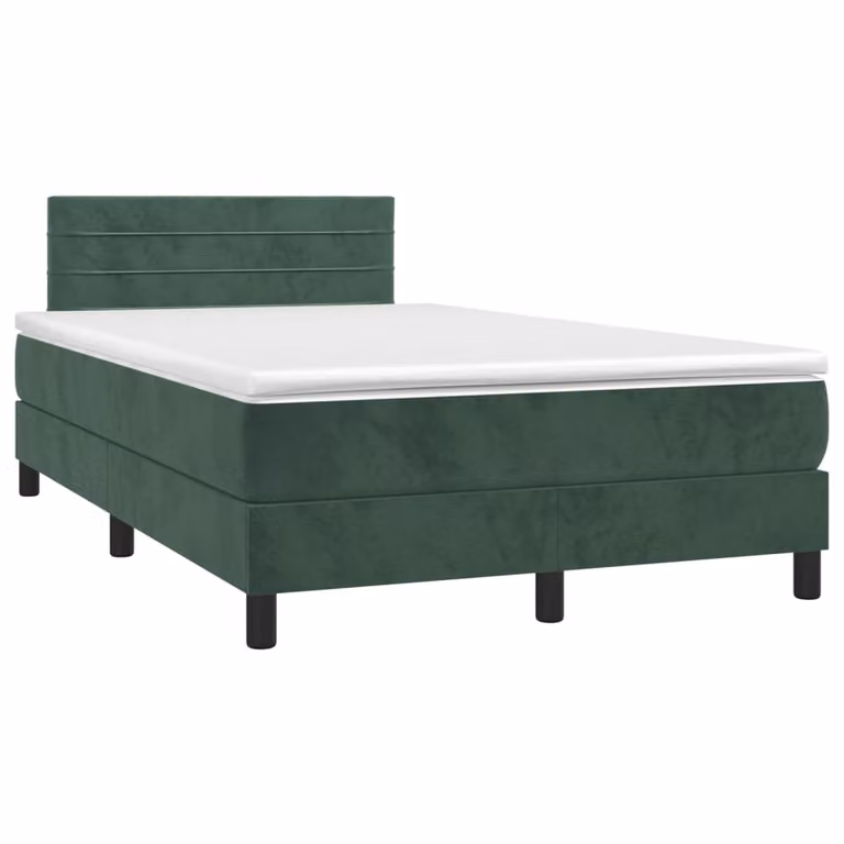 Maison Exclusive - Giroletto a Molle con Materasso Verde Scuro 120x190 cm Velluto