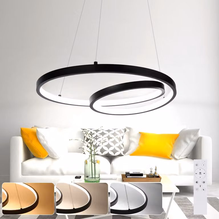 ZMH Lampada a sospensione tavolo da pranzo lampada a sospensione LED: 40CM nero lampada a sospensione dimmerabile lampada a sospensione design sala da pranzo lampada tavolo da pranzo con telecomando