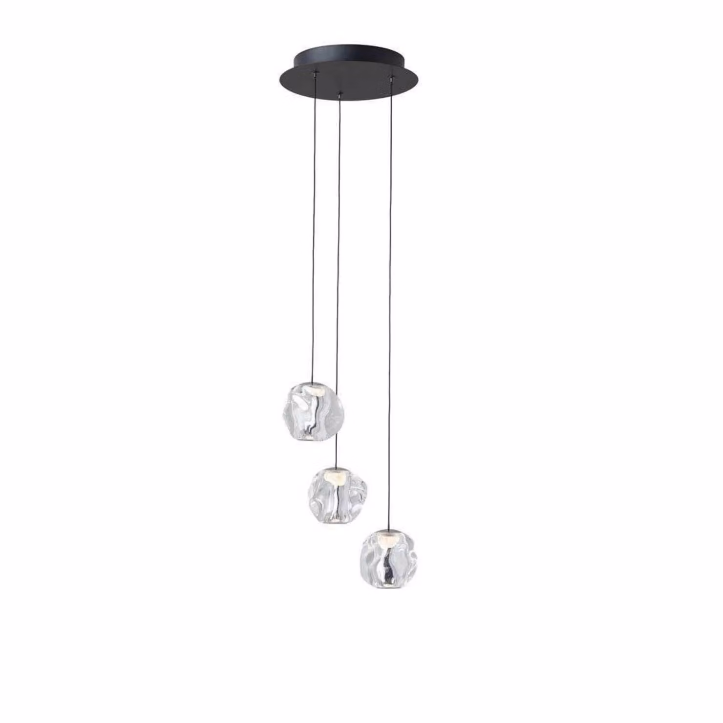 LOOM DESIGN lampada LED a sospensione Ice Ball 3, trasparente, acrilico dimmerabile, Chiaro / Trasparente, Soggiorno / Sala da pranzo, Plastica, Moderno