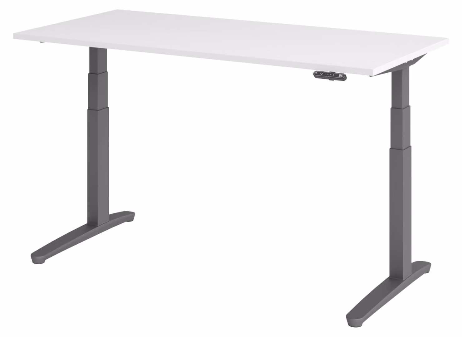 Scrivania elettrica bümö XBHM - Decorazione: bianco, dimensioni: 160 x 80 cm, struttura: grafite