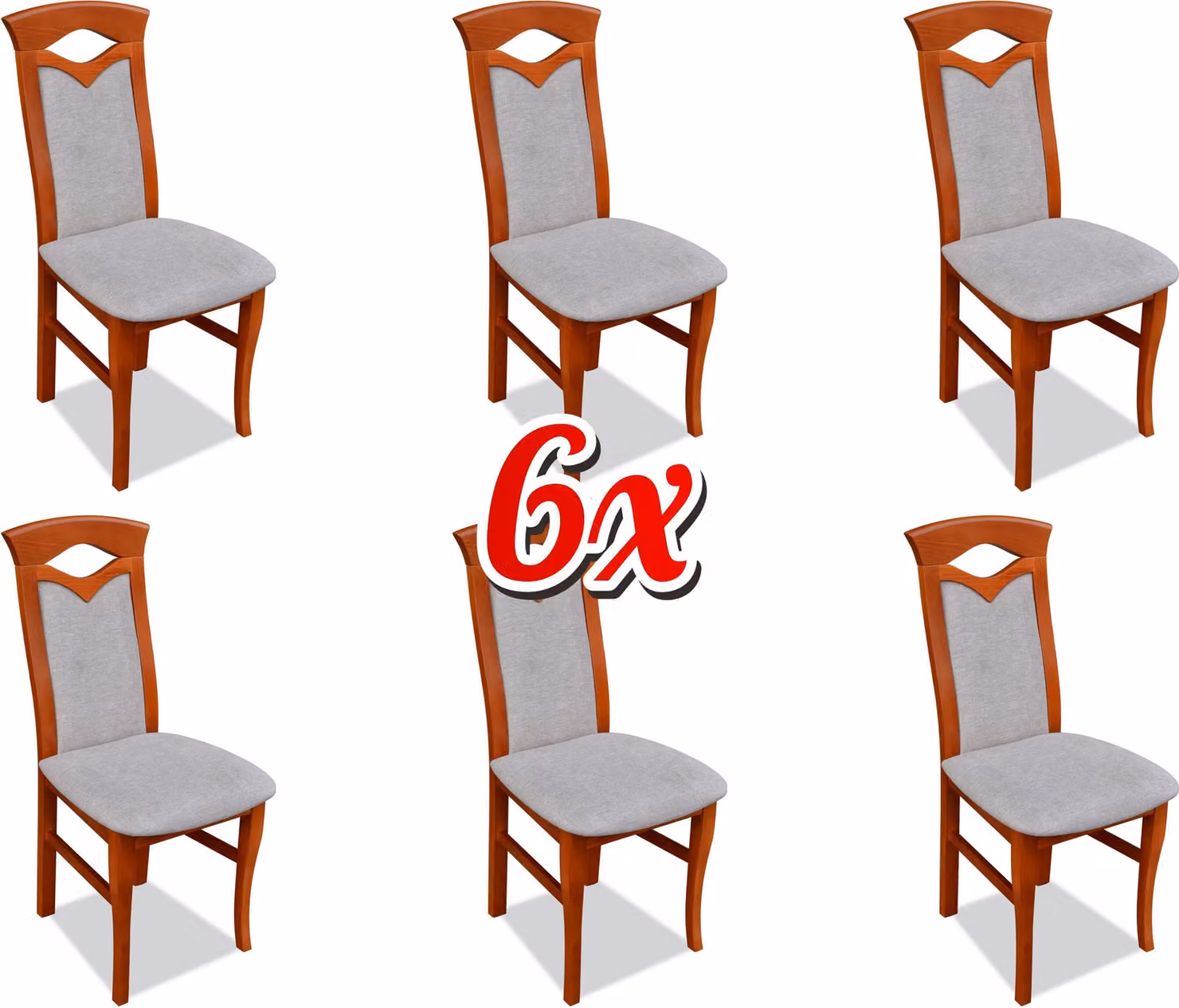 Polsterstuhl Sessel Textil Sitz Sessel Set Küche Stuhl Esszimmer 6x Stühle