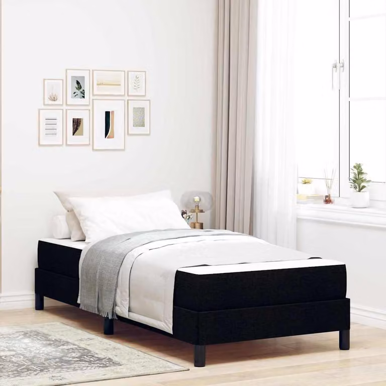 Maison Exclusive - Letto boxspring nero 80 x 200 cm in tessuto