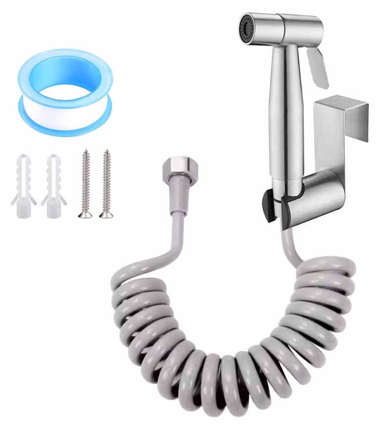 Doccia a mano - Design moderno e forma rotonda, con tubo flessibile da 3 metri
