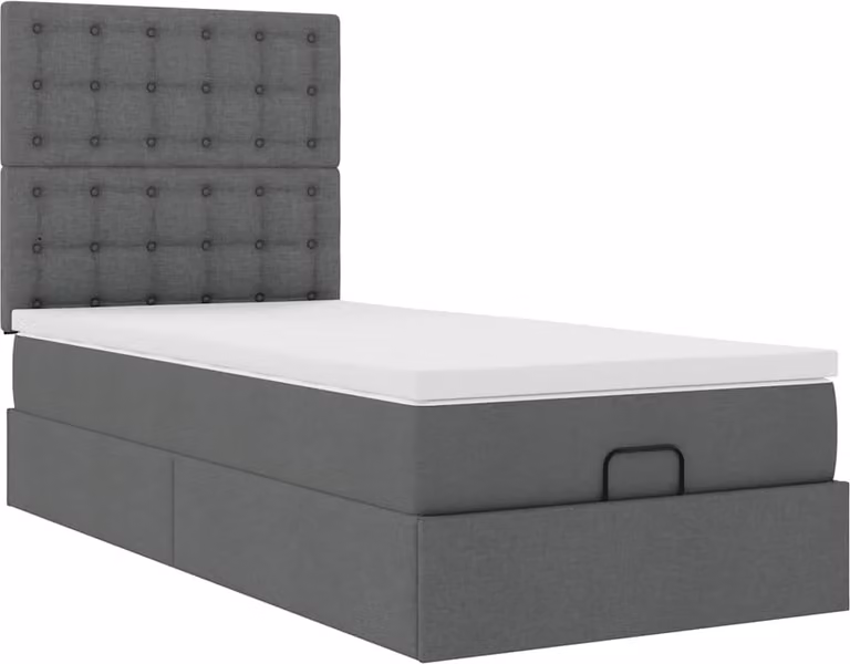 Struttura Letto Pouf con Materasso 100x200 cm in Tessuto
