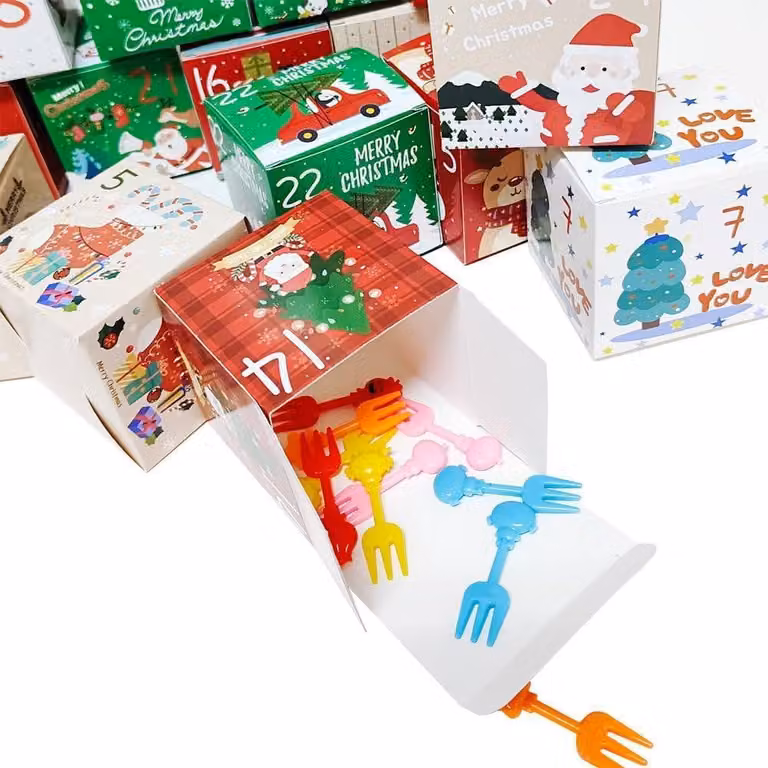 Calendario dell'Avvento da riempire - 24 scatole per il calendario dell'Avvento - Calendario di Natale - Scatole regalo - Cartone da utilizzare come base - Decorazioni natalizie - Scatoline (A)