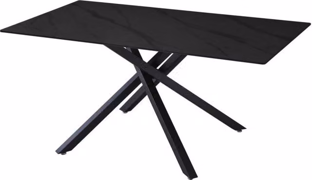 Tavolino Astor 100x60x50cm Top Ceramica Amica Nero Marmorizzato