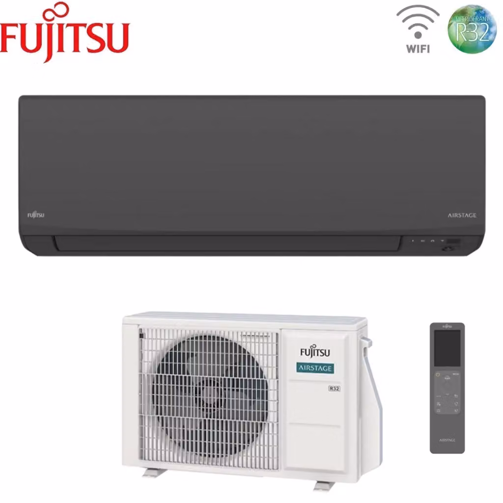 Condizionatore Fujitsu KJ Black 7000 Btu ASEH07KJCALB R-32 con Wi-Fi Integrato e Controllo via App Classe Energetica A+++ – 2