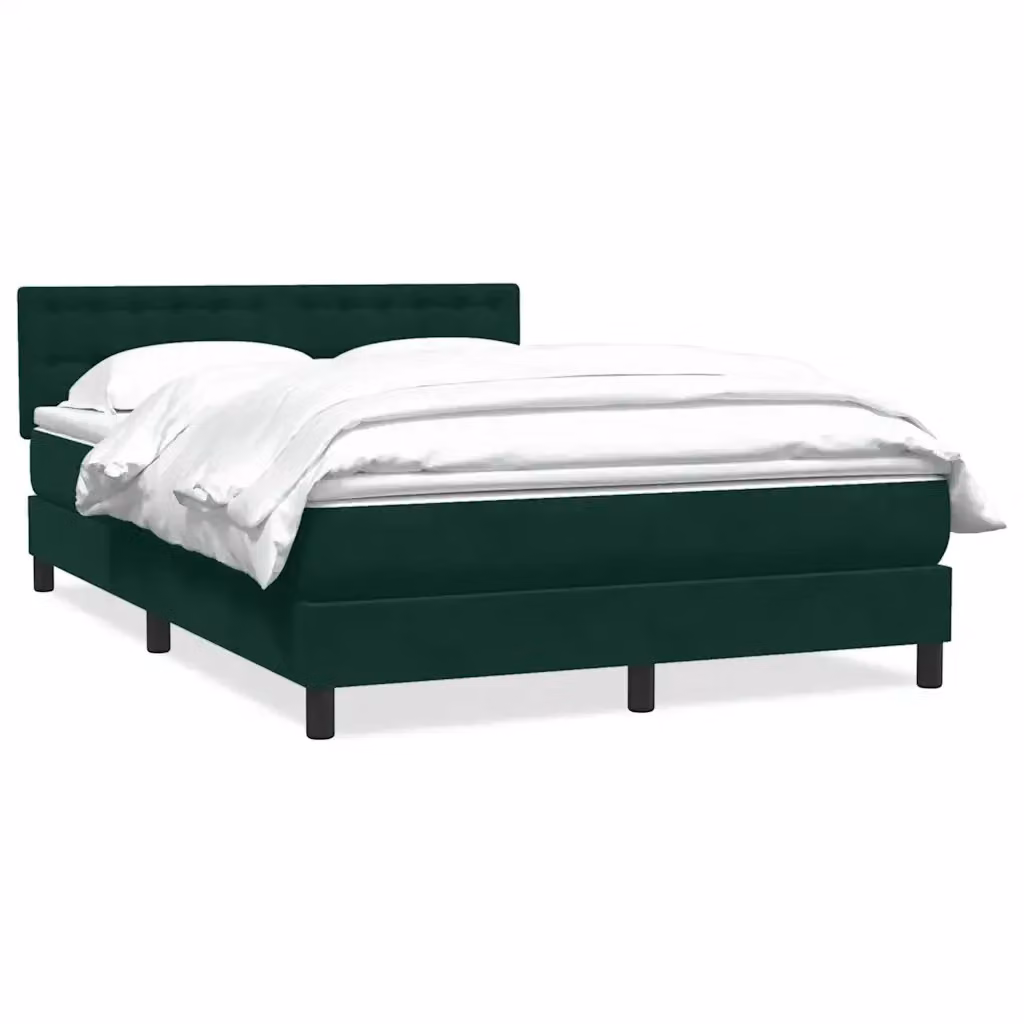Letto con Giroletto a Molle e Materasso Ibrido vidaXL in Velluto Verde e Bianco L/P/H: 160 x 220 x 223 cm – 2