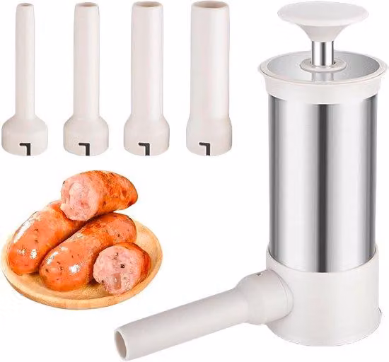 Tubo di riempimento per salsicce fatte in casa – Acciaio inossidabile con 4 tubi di riempimento