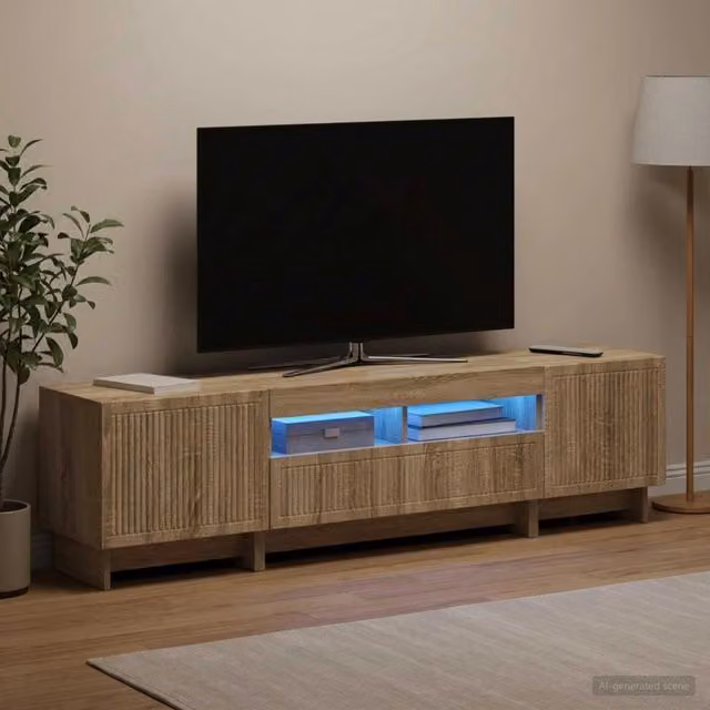 Mobile TV LED a 3 pezzi EDE Rovere Sonoma Legno ingegnerizzato 3416417